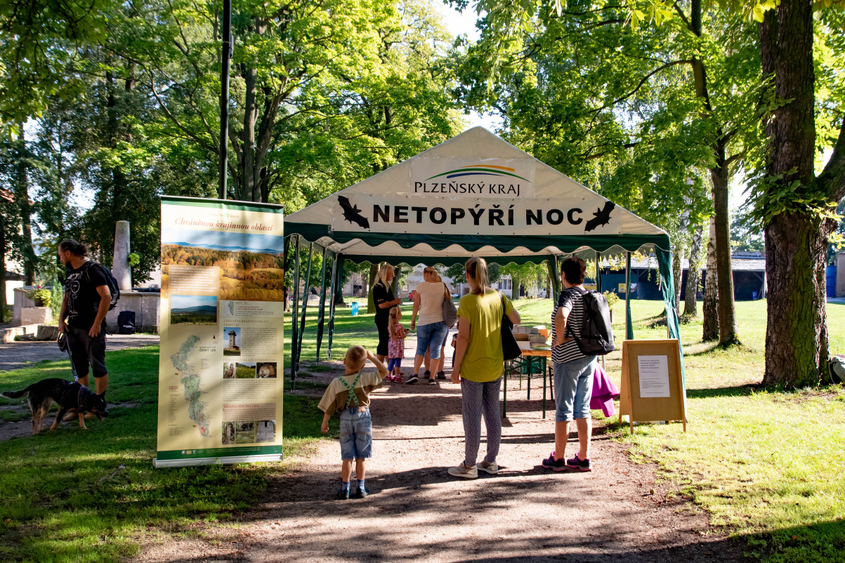 vstupní stan - akce Mezinárodní noc pro netopýry